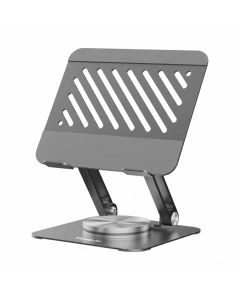 Moxedo 360° Aluminum Tablet Stand, Adjustable Foldable Desktop Holder, Multi-Angle Rotating Design, Universal Compatibility up to 12-Inch Devices | Silver - MX-FLS024