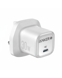 Anker Zolo 30W USB-C Charger with GaN Technology, Compact Design, Enhanced Temperature Control & 3X Faster Charging | White