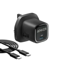 Anker 25W Compact Wall Charger with USB-C Cable, Fast Charging Technology & Travel-Friendly Design | Black - B2656K11