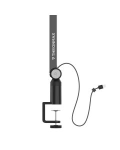 Thronmax Caster Adjustable Microphone Boom Arm Stand – Desk Mount Boom Arm for Microphone Setup | Black – S1