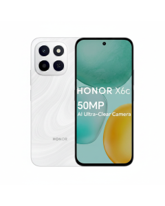 Honor X6c Smartphone 6GB RAM + 256GB Storage with 50MP AI Camera, 6.61-inch 120Hz Display, 35W Fast Charging & Dual SIM | White