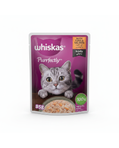 Whiskas Purrfectly Fish Wet Cat Food with Tuna & Salmon - 24 Pack of 85g