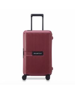 Delsey Stone 55cm Hardcase Cabin Trolley  Durable Polypropylene Spinner Suitcase, Integrated TSA Combination Lock | Burgundy