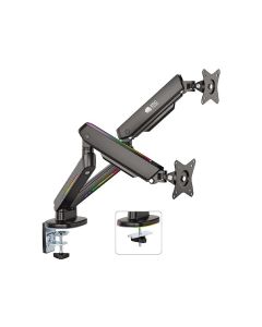 Epic Gamers Dual Gas Spring RGB Monitor Arm – Adjustable Dual Monitor Mount Stand | Black – EG-DGSMA-B
