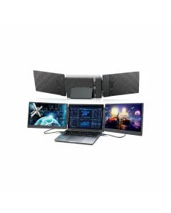 V2COM S3 Laptop Screen Extender, 14'' Triple Portable Monitor, 1080P FHD IPS, Plug and Play, Compatible with 13''-17'' Laptops, MacOS, Windows