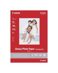 Canon GP-501 A4 Glossy Photo Paper, 100 Sheets, Instant-Dry Ink Absorption, 210gsm Premium Finish & Inkjet Printer Compatible | White - 4960999293929