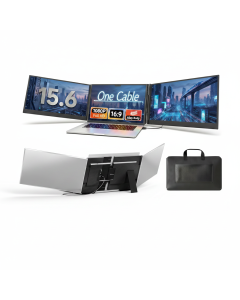 V2COM 15.6" Laptop Screen Extender Triple Portable Monitor, 1080P FHD IPS Laptop Display Extender with One Cable USB-C/USB-A, Travel Screen for 1317.3" - Black