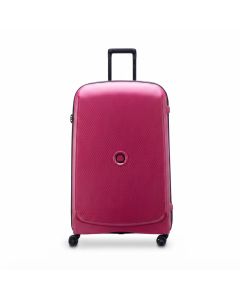 Delsey Belmont Plus Large Hard Shell Suitcase - 82.5cm Checked Luggage with 4 Double Spinner, Polypropylene, 3-Point Closing & SECURITECH Zip, Expandable | Raspberry