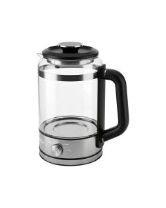 Moxedo Aeris Steam Tea Brewer, 1.5L BPA-Free Glass Carafe, Stainless Steel Tea Filter, Smart Control Dial, Manual, Auto & Insulation Modes | Black - MX-STB03