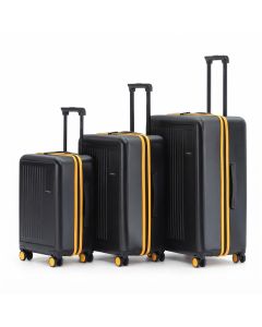 Mokobara Transit 3-Piece Luggage Set 2.0 | 40L, 65L & 100L Hardshell Suitcase Set | Money Moves Sunray 2.0 (Black & Yellow), TSA-Approved Combination Lock