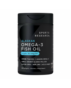 Sports Research Triple Strength Omega 3 Fish Oil 1250mg - Burpless, Non-GMO