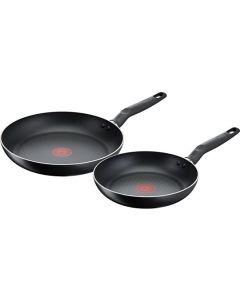 Tefal Super Cook Frypan Set, 24cm & 28cm Non-Stick Frying Pans, Thermo-Signal Heat Indicator, Easy Clean Cookware - B4592S85