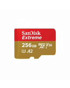 SanDisk Extreme 256GB microSD UHS-I Memory Card 190MB/s Read 130MB/s Write for 4K Video - Red/Gold 