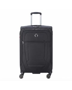 Delsey Helium DLX 71cm Expandable Softcase Check-In Luggage - 4-Wheel Trolley Case, Secure, TSA Combination Lock | Black
