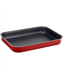 Tefal Tempo Flame 45x31cm Rectangular Ovenware, Non-Stick Aluminum Bakeware, Heat Diffusion, Easy Clean, Made in France | Red - J5715082