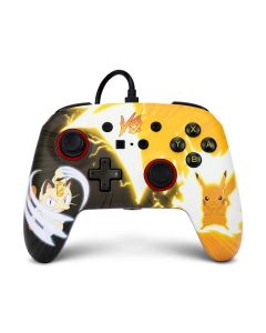PowerA Enhanced Wired Controller for Nintendo Switch, Pokemon Pikachu vs Meowth Edition, 3.5mm Audio Jack, Mappable Advanced Gaming Buttons | 617885006012