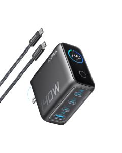 Anker 140W 4-Port PD 3.1 Charger with USB-C Cable, Multi-Device Fast Charging, Power Delivery 3.1 & ActiveShield Safety System | Black - B2697KZ1
