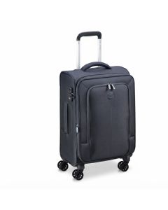 Delsey Caracas 55cm Softside Expandable Cabin Trolley - Lightweight 4-Wheel Carry-On Luggage, Polyester and ABS, TSA Combination Lock | Black