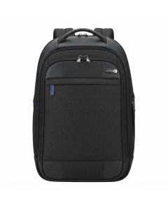 American Tourister Merit 15.6 Inch Laptop Backpack, 25L Travel Bag with Smart Sleeve Black, 100% Water-Resistant Polyester