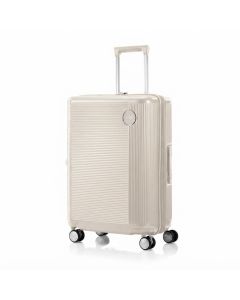 American Tourister Gemina Pro V2 Check-In Suitcase 65cm, Hard Polycarbonate, Expandable, Spinner | Beige