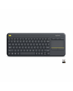 Logitech K400 Plus Wireless Touch TV Keyboard with Easy Media Control and Built-in Touchpad, HTPC Keyboard - Black