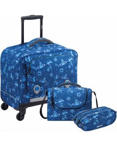 Delsey BTS 2022 3-Piece Backpack Set - Durable Unisex Adult Travel & Sports Gear in Blue Printing