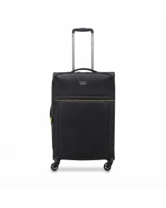 Delsey Brochant 3.0 Expandable 4-Wheel Trolley, Medium 67cm - Lightweight & Water-Resistant, Water-resistant durable fabric | Deep Black