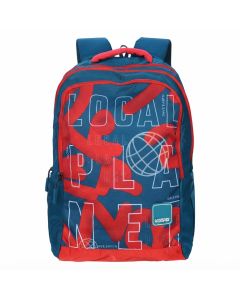 American Tourister Quad 2.0 Laptop Backpack, 31.5L, Durable Polyester, Red & Lake Green, Ergonomic Red/Lake Green, Dobby Polyester