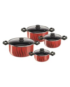 Tefal G6 New Tempo Flame 8-Piece Cookware Set, Non-Stick Pots & Pans, Thermo-Signal Heat Indicator, Induction Compatible - C3079082