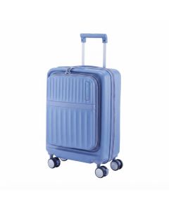 American Tourister Trento+ 54cm Hard Shell Carry-On Suitcase - Elemental Blue, 4 Spinner Wheels TSA Lock