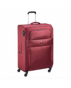 Delsey Cuzco 78cm Large Trolley Suitcase - Durable 4-Wheel Spinner Luggage Lightweight, Polyester | Black