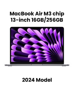 Apple MacBook Air 16GB RAM 256GB SSD 13 Inch, M3 Chip, 8-Core CPU And 8-Core GPU, Liquid Retina Display - Space Gray - MC8G4AB/A