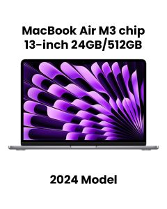 Apple MacBook Air 24GB RAM 512GB SSD 13 Inch, M3 Chip, 8-Core CPU And 10-Core GPU, Liquid Retina Display - Space Gray - MC8M4AB/A