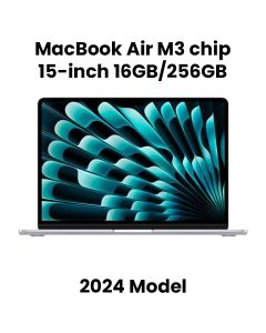 Apple MacBook Air 16GB RAM 256GB SSD 15 Inch, M3 Chip, 8-Core CPU And 10-Core GPU, Liquid Retina Display - Silver - MC9E4ZS/A