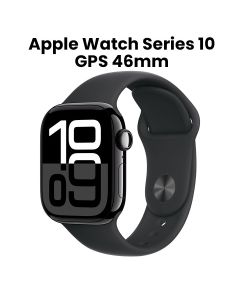 Apple Watch Series 10 GPS M/L 46mm, Larger And Brighter Display, Fast Charging - Jet Black Aluminium Case With Black Sport Band - MWWQ3QA/A