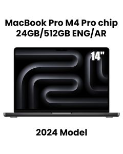 Apple MacBook Pro 24GB RAM 512GB SSD 14 Inch, M4 Pro Chip With 12-Core CPU, 16-Core GPU, Liquid Retina XDR Display - Space Black - MX2H3AB/A
