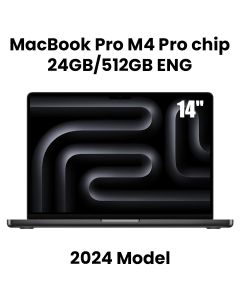Apple MacBook Pro 24GB RAM 512GB SSD 14 Inch, M4 Pro Chip With 12-Core CPU, 16-Core GPU, Liquid Retina XDR Display - Space Black - MX2H3ZS/A