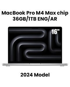 Apple MacBook Pro 36GB RAM 1TB SSD 16 Inch, English And Arabic Keyboard, M4 Pro Max Chip, Liquid Retina XDR Display - Silver - MX2V3AB/A
