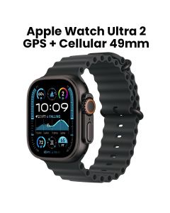 Apple Watch Ultra 2 GPS + Cellular 49mm, Long Lasting Performance, Smooth Finish Design - Black Titanium Case With Black Ocean Band - MX4P3QA/A