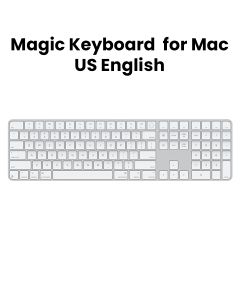 Apple Magic US English Keyboard With Touch ID, Numeric Keypad For Mac Models With Apple Silicon, Compact And Lightweight Design - White - MXK73LB/A