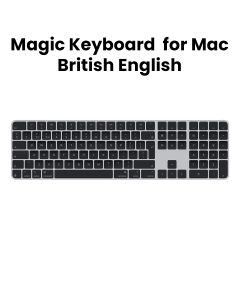 Apple Magic British English Keyboard With Touch ID, Numeric Keypad For Mac Models With Apple Silicon, Compact And Lightweight Design - Black - MXK83B/A